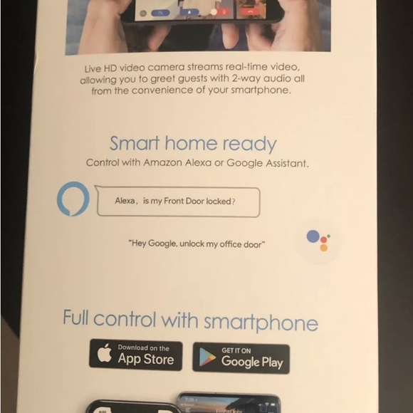 Lockly Vision Satin Nickel Deadbolt with Video Doorbell Smart Lock - Picture 3 of 4